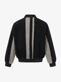 EXTREME CAUSE DIAGONAL STRIPE WASHED JACKET; Black; back view