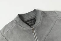EXTREME CAUSE PANEL SEAM ZIP JACKET; Gray; design detail