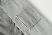 EXTREME CAUSE PANEL SEAM ZIP JACKET; Gray; garment construction detail