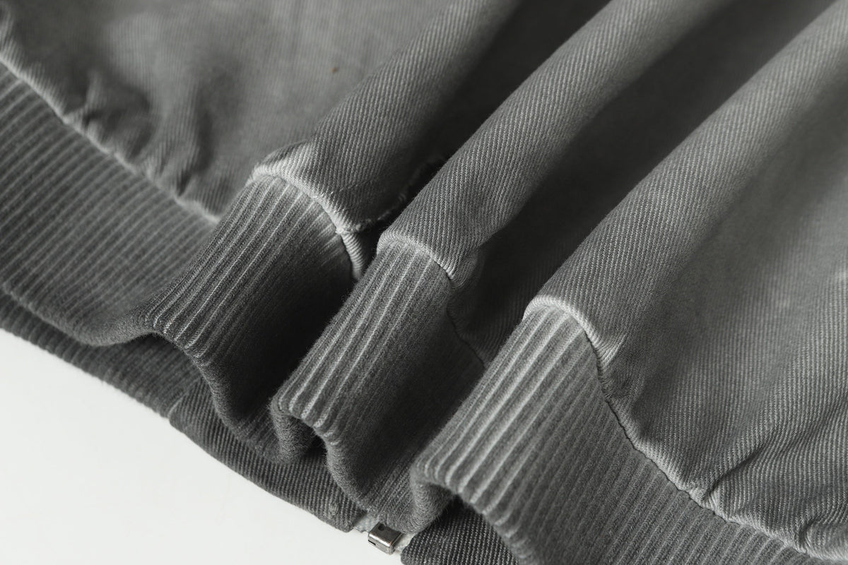EXTREME CAUSE PANEL SEAM ZIP JACKET; Gray; garment construction detail