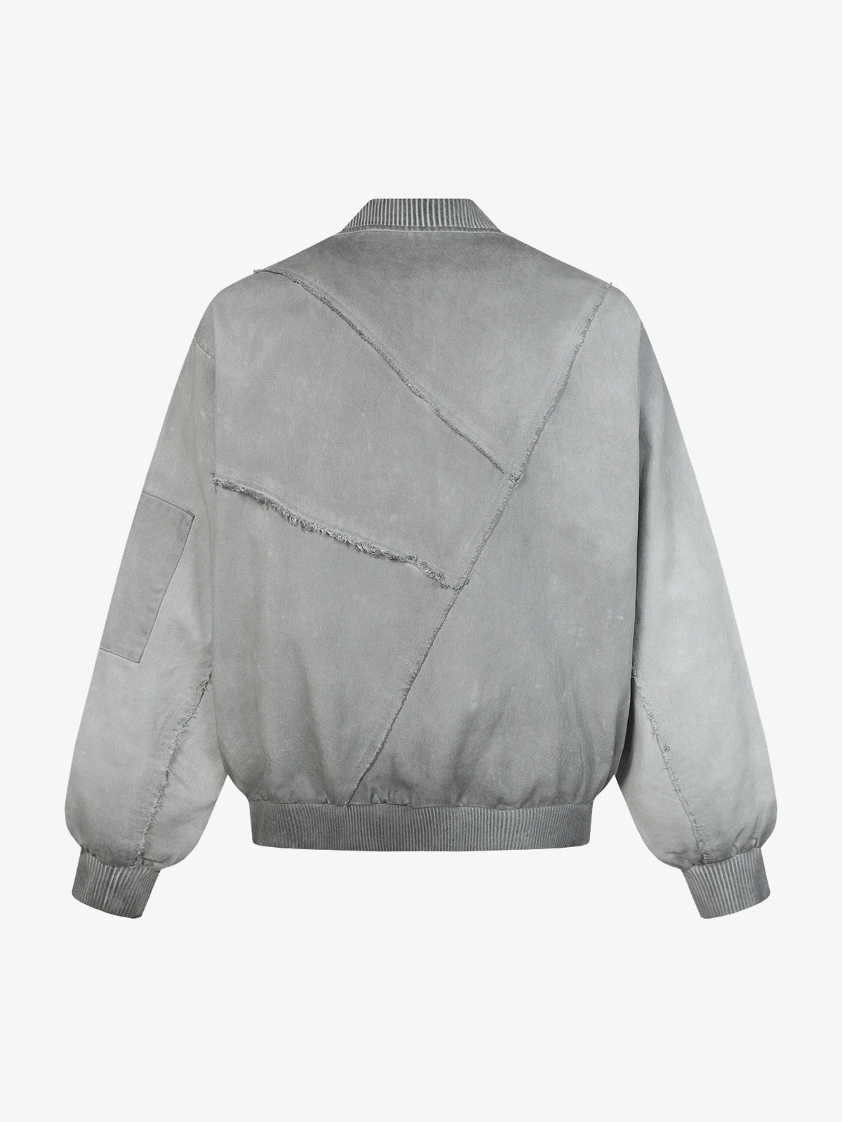 EXTREME CAUSE PANEL SEAM ZIP JACKET; Gray; back view