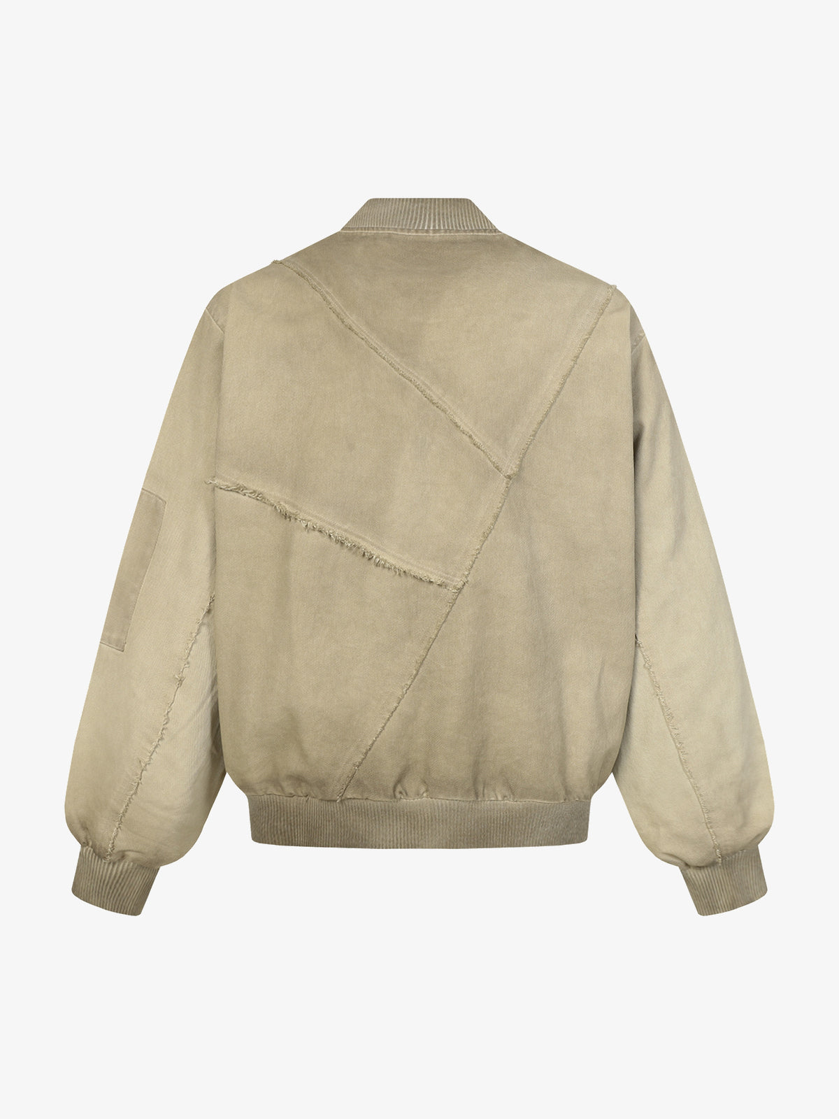 EXTREME CAUSE PANEL SEAM ZIP JACKET; Khaki; back view