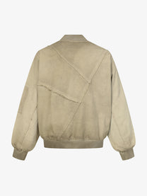 EXTREME CAUSE PANEL SEAM ZIP JACKET; Khaki; back view