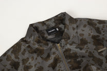 FEIDD BURST ABSTRACT BLOTCH ZIP JACKET; Gray; garment construction detail