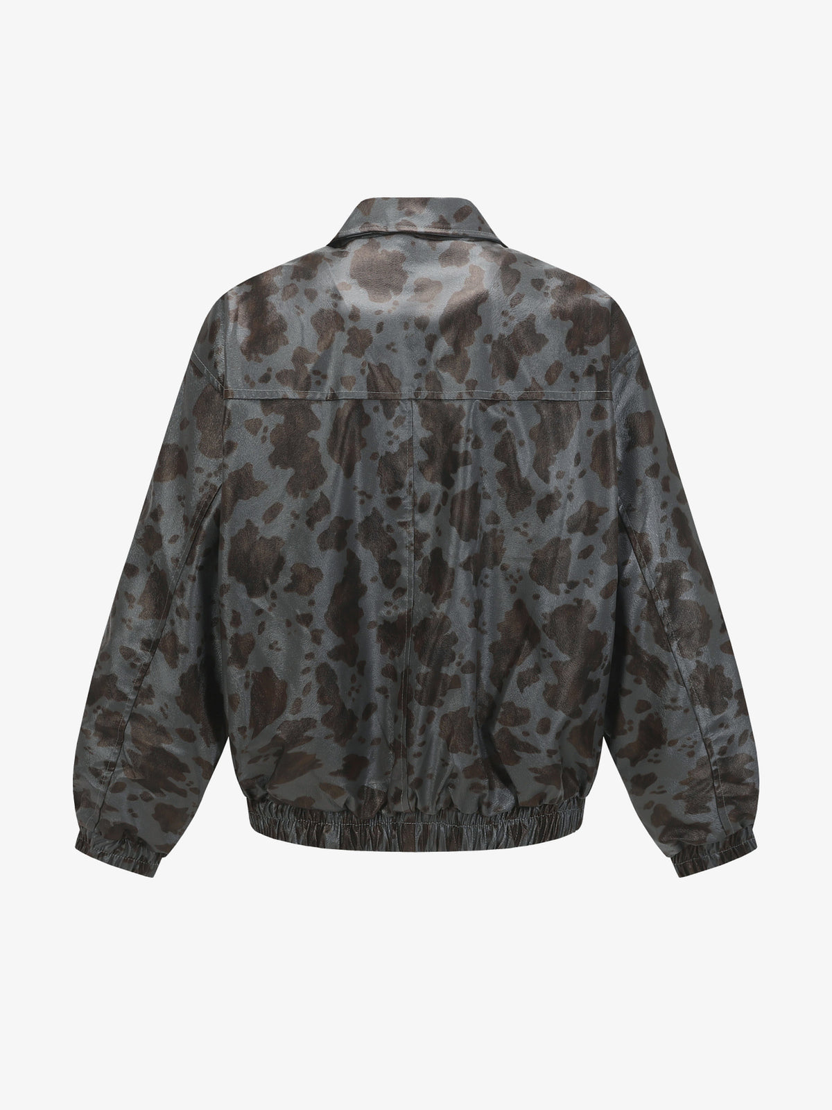 FEIDD BURST ABSTRACT BLOTCH ZIP JACKET; Gray; back view