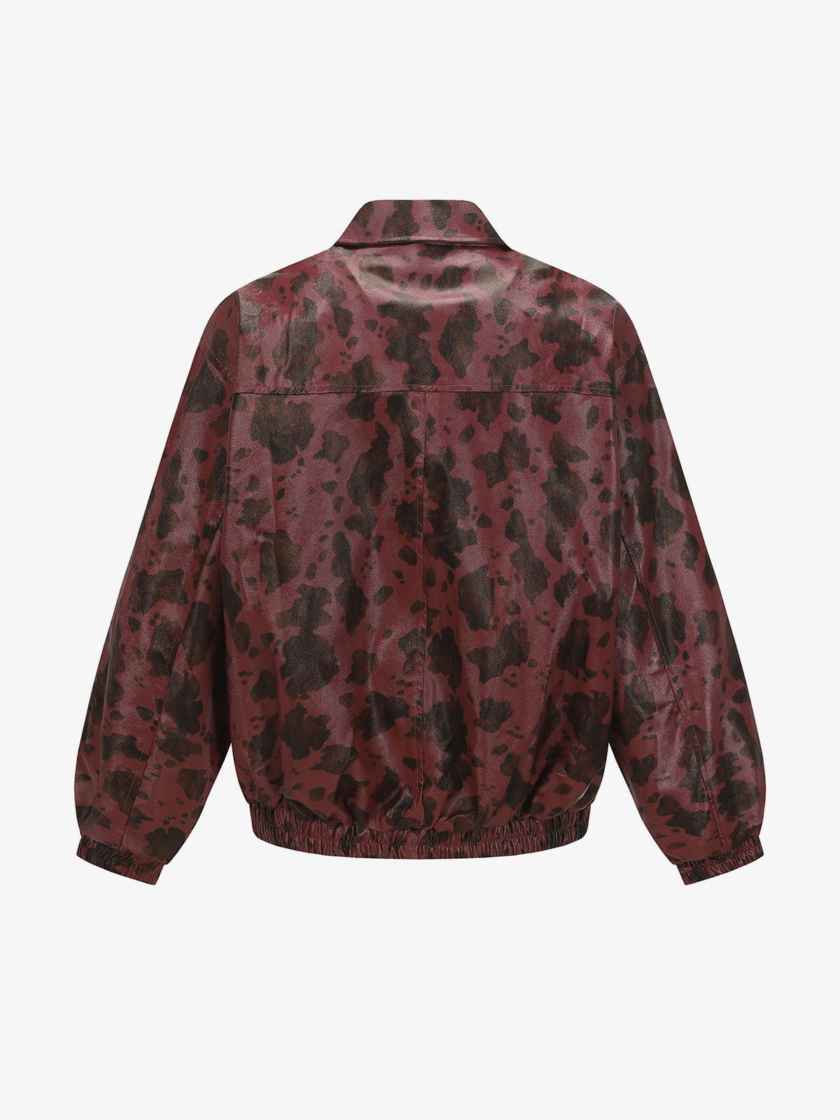 FEIDD BURST ABSTRACT BLOTCH ZIP JACKET; Red; back view