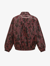 FEIDD BURST ABSTRACT BLOTCH ZIP JACKET; Red; back view