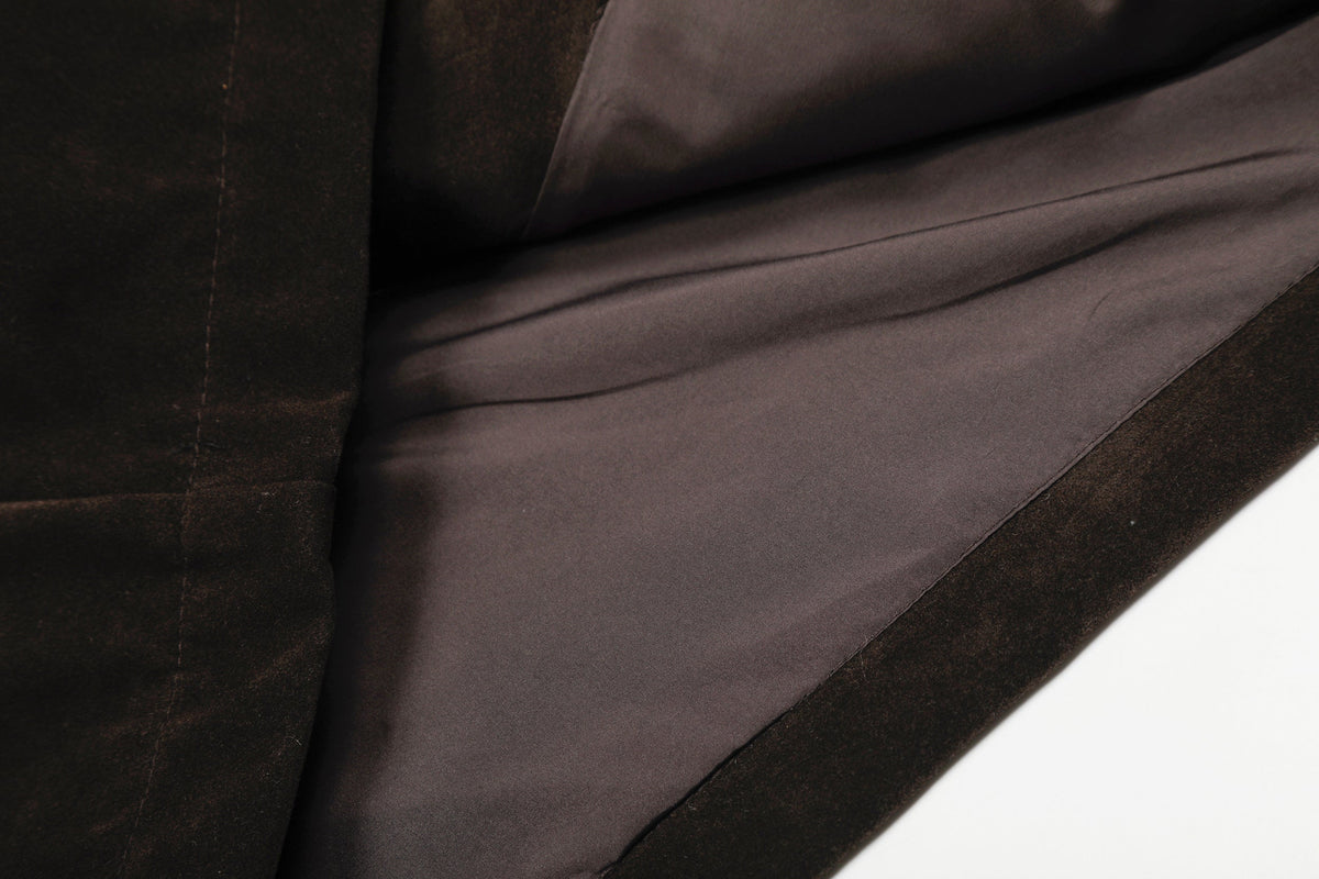GEESAS STAR STUDDED BUCKLE COLLAR JACKET; Brown; fabric detail