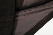 GEESAS STAR STUDDED BUCKLE COLLAR JACKET; Brown; fabric detail