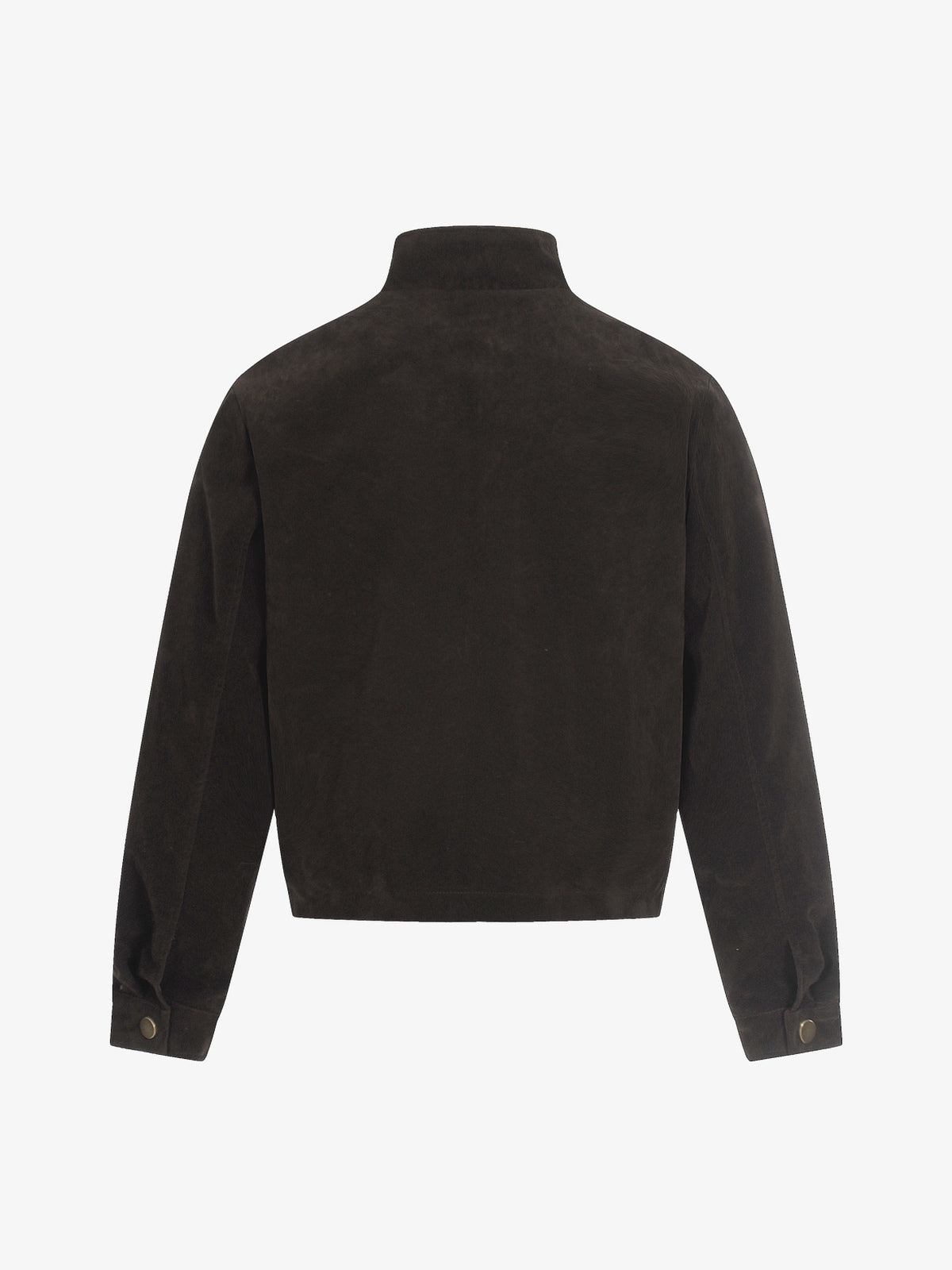 GEESAS STAR STUDDED BUCKLE COLLAR JACKET; Brown; back view