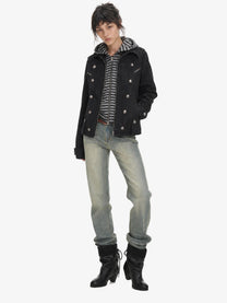 MADE EXTREME DOUBLE ROW BUTTON JACKET; Black; model view