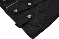 MADE EXTREME DOUBLE ROW BUTTON JACKET; Black; garment construction detail