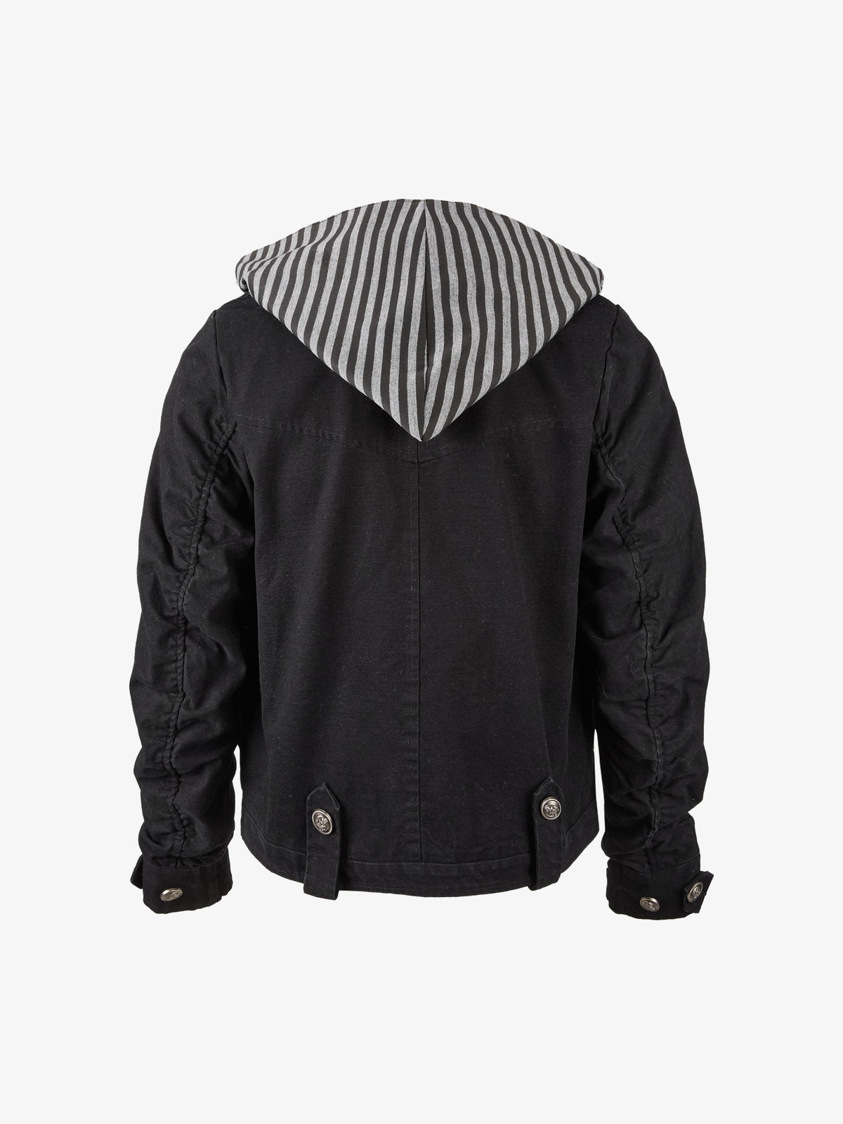 MADE EXTREME DOUBLE ROW BUTTON JACKET; Black; back view