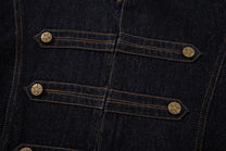 MCCNN DOUBLE ROW BUTTON TRUCKER JACKET; Black; design detail