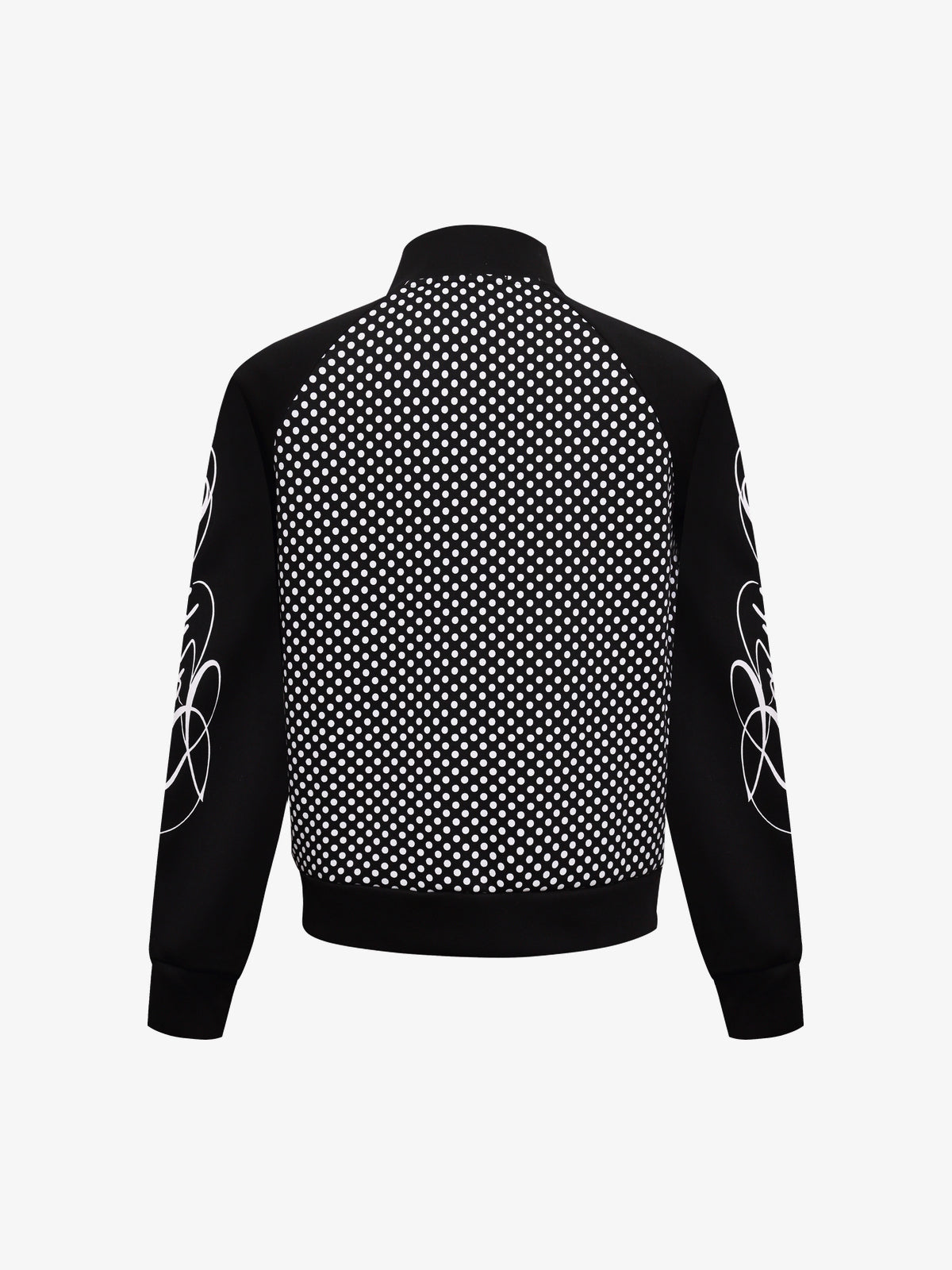 REHTRELT POLKA DOT STRIPE TRACK JACKET; Black Polka Dot; back view