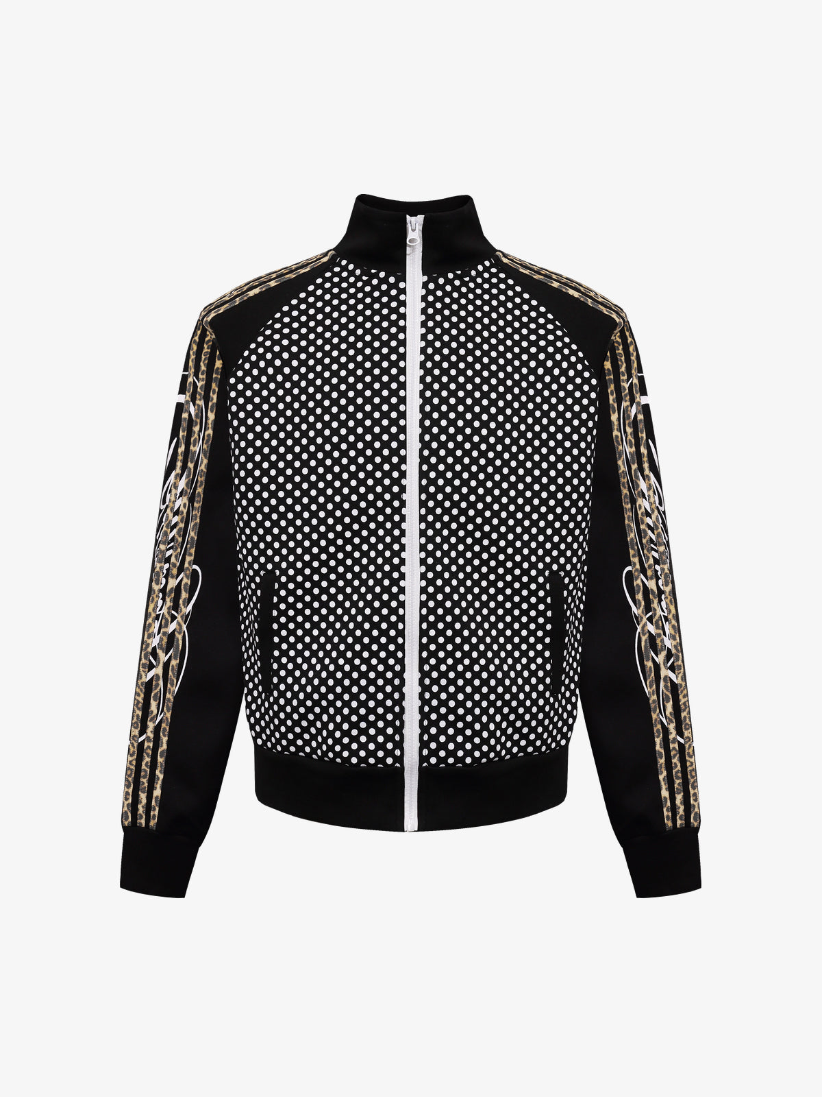REHTRELT POLKA DOT STRIPE TRACK JACKET; Black Polka Dot; front view