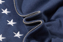 SKATE PARK STAR EMBROIDERED TRACK JACKET; Navy; design detail