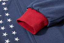 SKATE PARK STAR EMBROIDERED TRACK JACKET; Navy; garment construction detail
