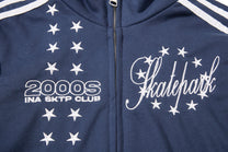 SKATE PARK STAR EMBROIDERED TRACK JACKET; Navy; design detail
