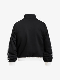 SKATE PARK STAR EMBROIDERED TRACK JACKET; Black; back view