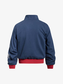 SKATE PARK STAR EMBROIDERED TRACK JACKET; Navy; back view