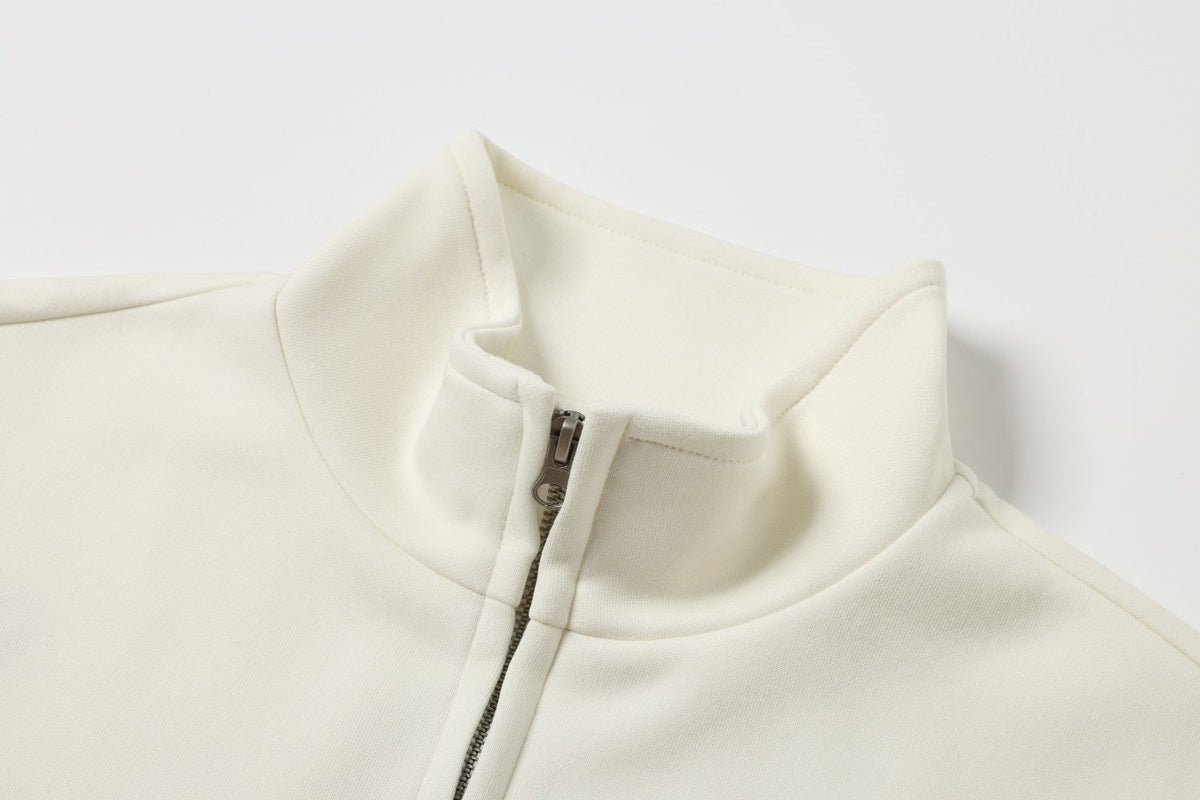 TAELE PLUS SHOULDER GRAPHIC TRACK JACKET; White; garment construction detail