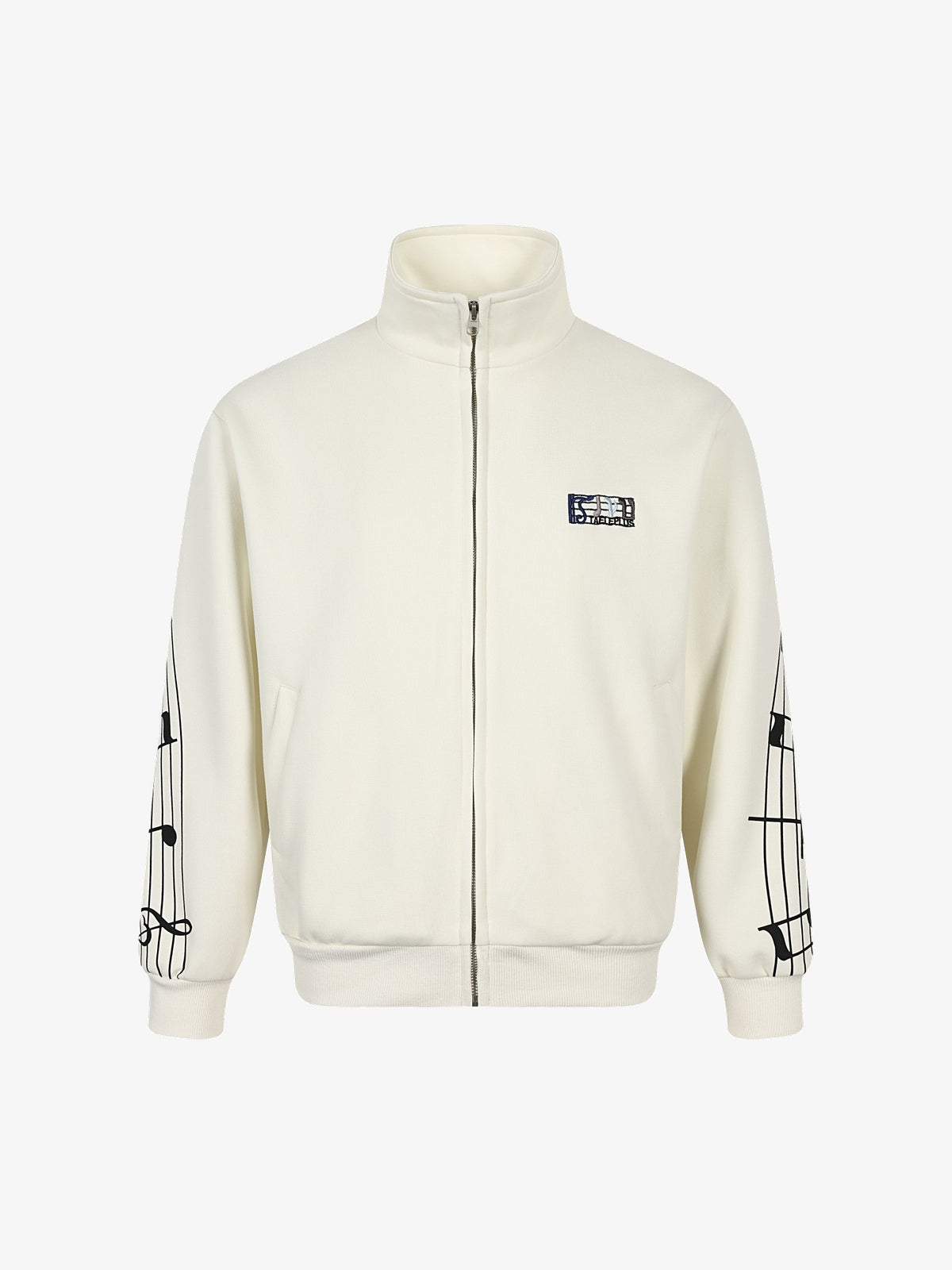 TAELE PLUS SHOULDER GRAPHIC TRACK JACKET; White; front view