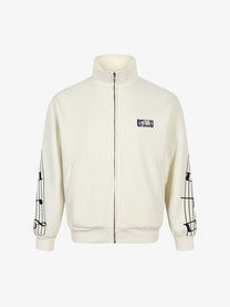 TAELE PLUS SHOULDER GRAPHIC TRACK JACKET; White; front view