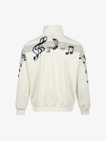 TAELE PLUS SHOULDER GRAPHIC TRACK JACKET; White; back view