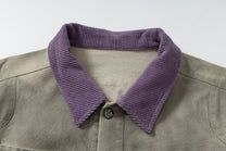 WHOLATE EMBROIDERED PATCH VARSITY JACKET; Gray; garment construction detail