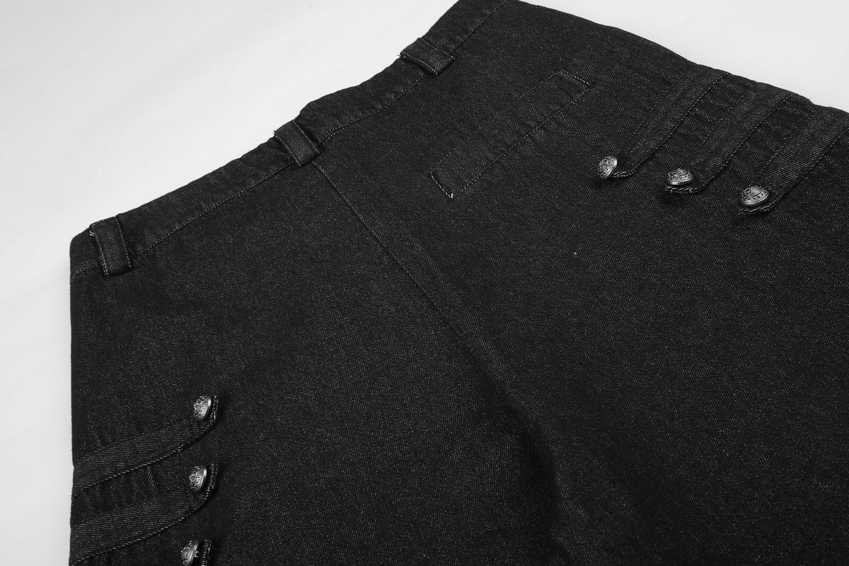 BLACK ENERGY MULTI POCKET UTILITY JEANS; Black; garment construction detail