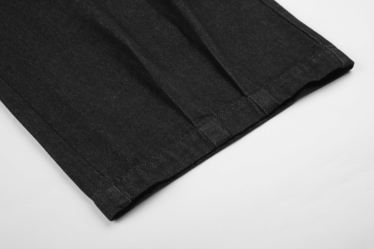 BLACK ENERGY MULTI POCKET UTILITY JEANS; Black; garment construction detail