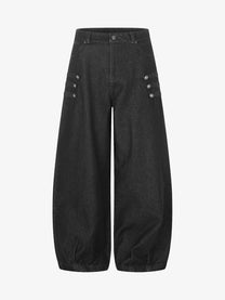 BLACK ENERGY MULTI POCKET UTILITY JEANS; Black; front view