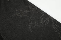 BLACK ENERGY STUDDED THORN PRINT JEANS; Black; design detail
