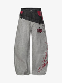 BLACK FOG | ASYMMETRIC DOUBLE WAIST JEANS