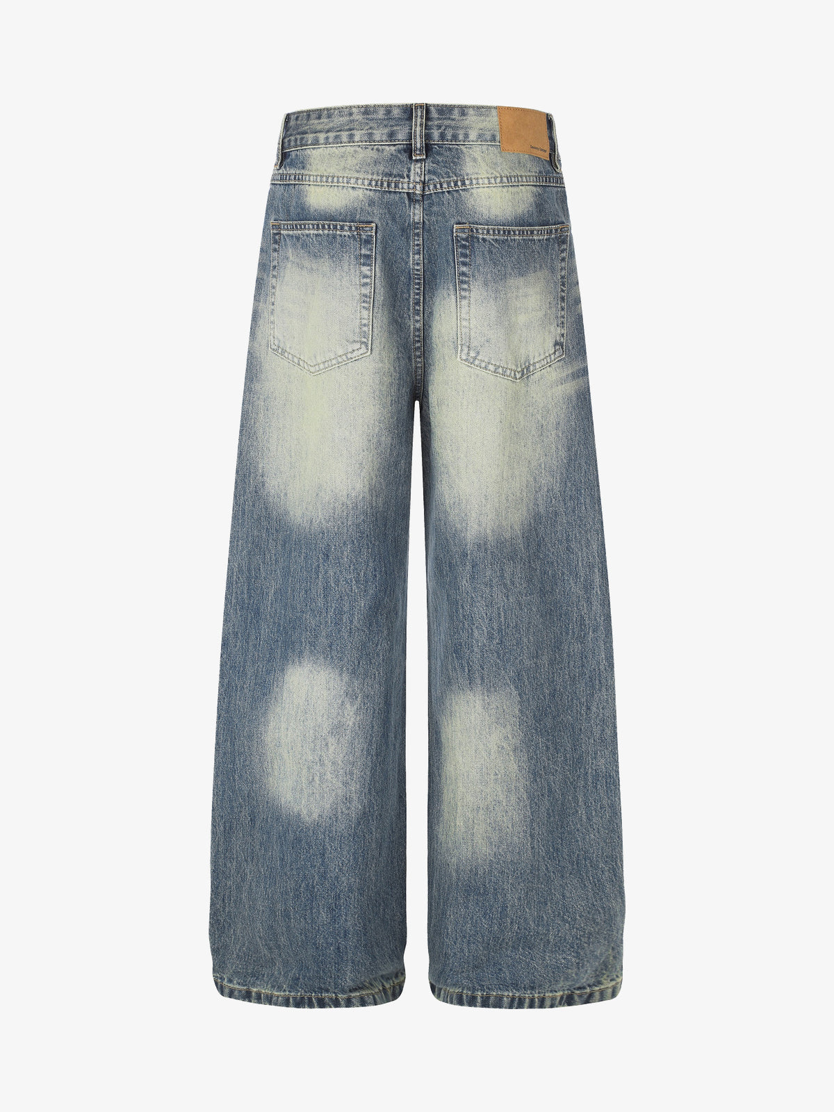 DC SPOT FADE WIDE LEG JEANS; Washed Blue; back view