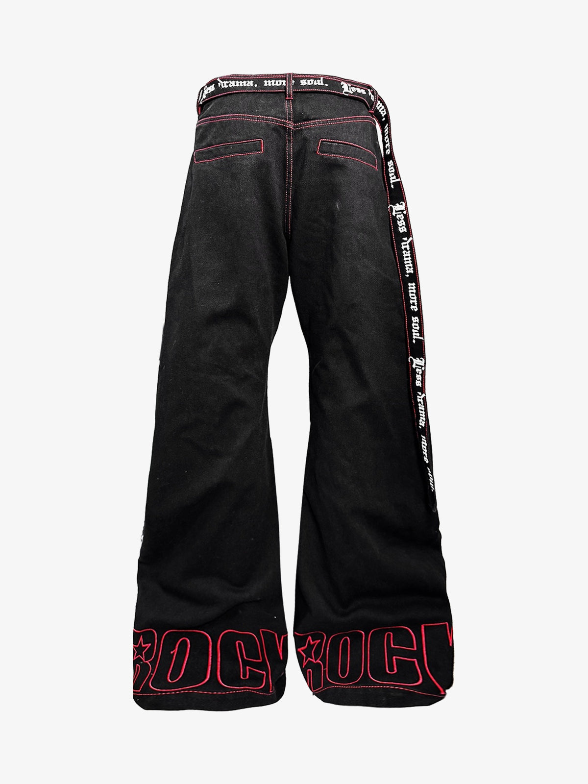 DETW GRAPHIC PATCH POCKET JEANS; Black; back view