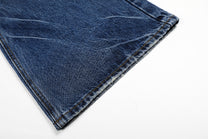 EVIL ENEMY GRADIENT FADE WIDE LEG JEANS; Vintage Blue; garment construction detail
