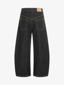 EVIL ENEMY FIREMAN CLASP JEANS; Black; back view
