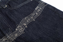 EVIL ENEMY CONTRAST BACK STITCH JEANS; Blue; design detail
