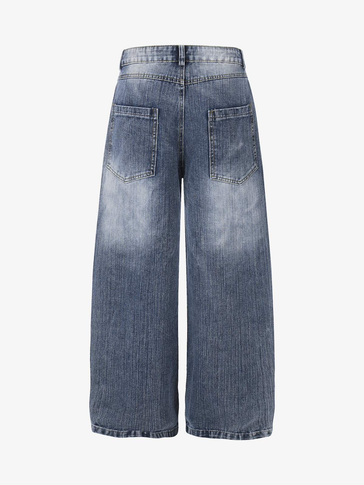 GEESAS RHINESTONE STAR JEANS; Blue; back view