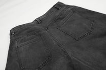 GEESAS GRADIENT STAR PRINT JEANS; Black; garment construction detail