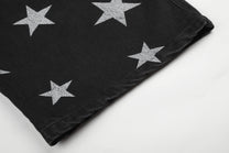 GEESAS GRADIENT STAR PRINT JEANS; Black; design detail