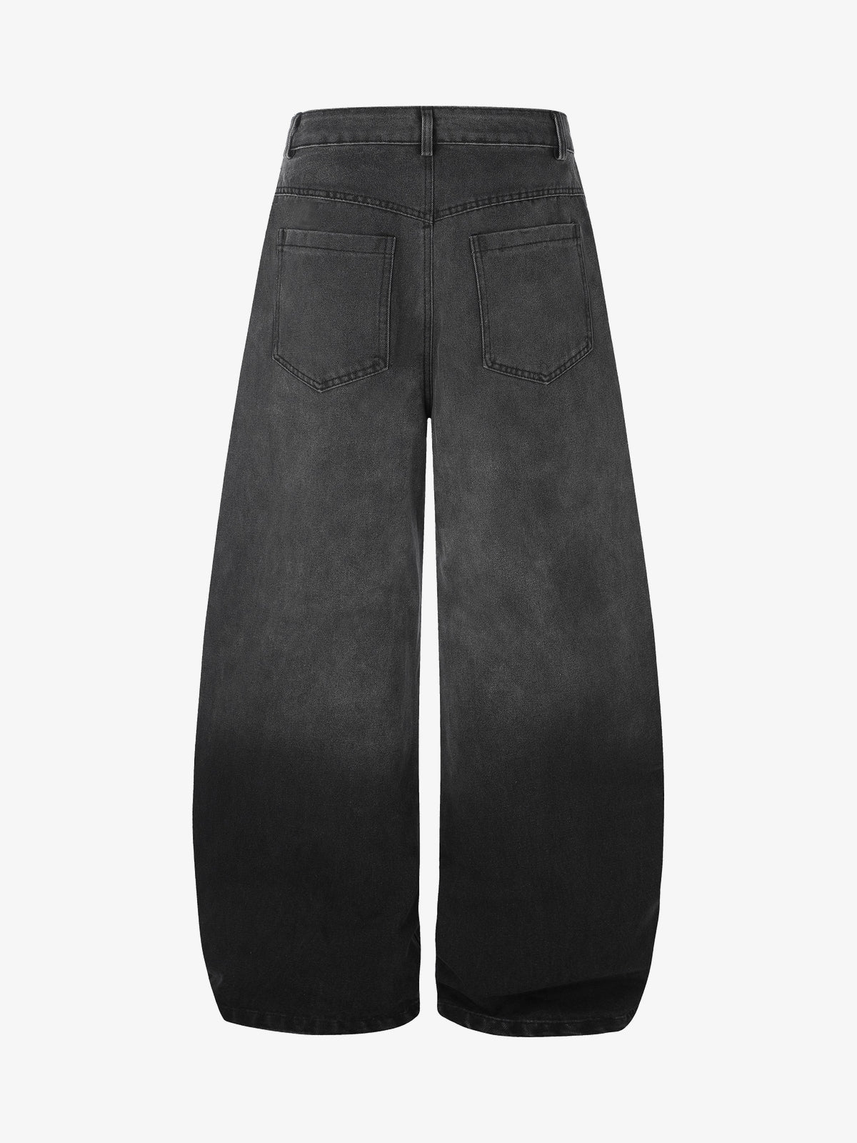 GEESAS GRADIENT STAR PRINT JEANS; Black; back view