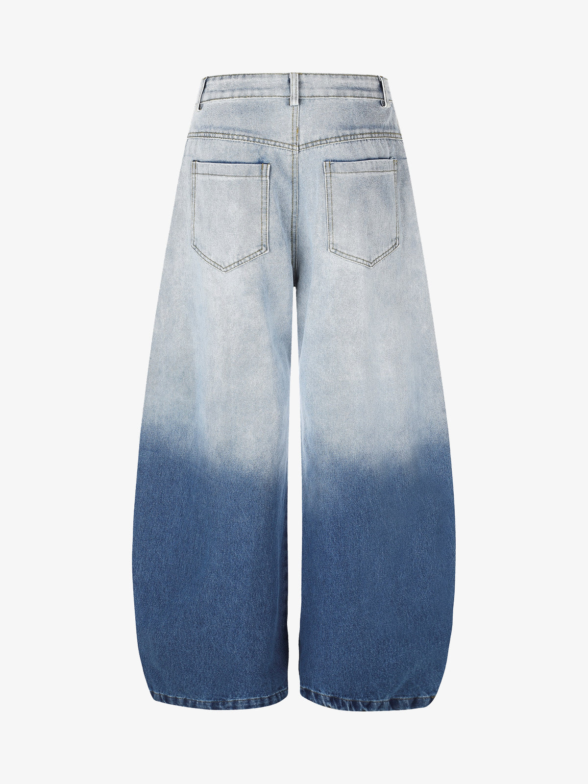 GEESAS GRADIENT STAR PRINT JEANS; Blue; back view