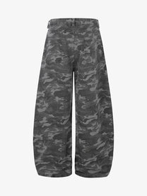GEESAS CAMO CURVED JEANS; Gray; back view