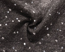GZBKI RHINESTONE BELT WASHED JEANS; Black; fabric detail