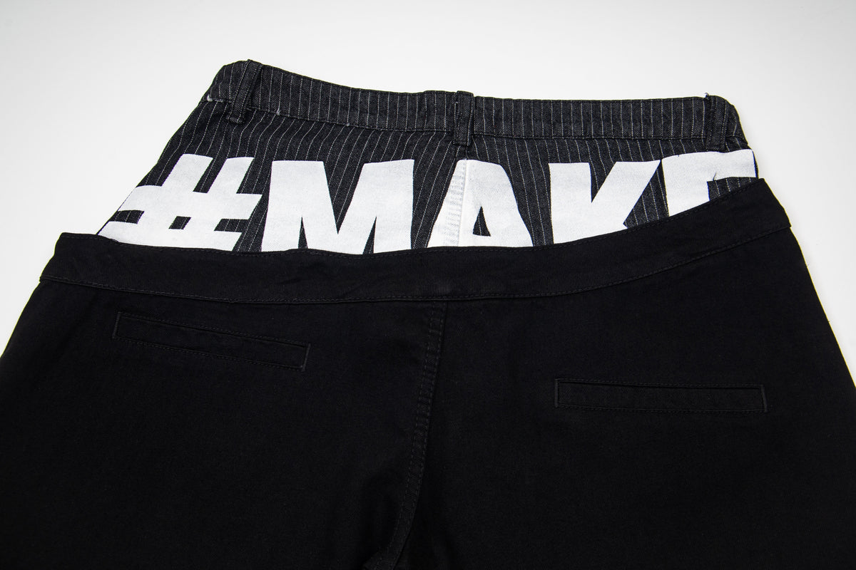 KENVIBE BOLD WAIST LETTER JEANS; Black; design detail