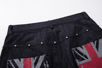 MCCNN DIAGONAL CROSS POCKET JEANS; Blue; design detail