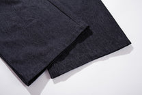 MCCNN DIAGONAL CROSS POCKET JEANS; Blue; garment construction detail